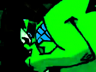 a pixel art of a green guy with the words green guy below it