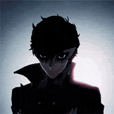a silhouette of a person wearing a mask and a collar .