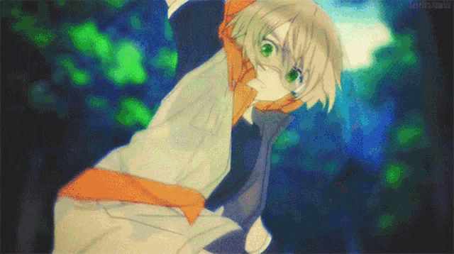 a cartoon of a girl with green eyes and a scarf around her neck is being animated on a tumblr page