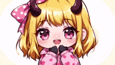 a drawing of a girl with horns on her head