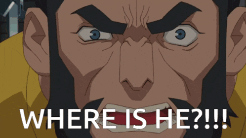 a cartoon of a man with a beard and the words where is he on the bottom