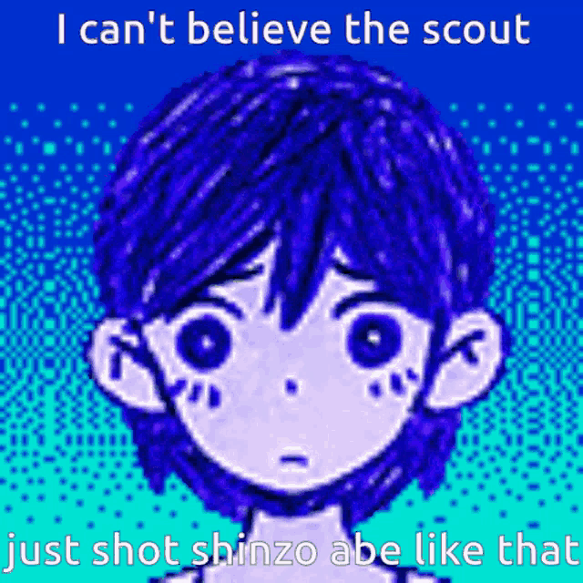 a picture of a boy with blue hair and the words i can 't believe the scout