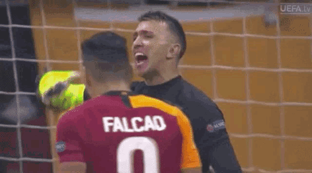 a soccer player with the name falcao on the back of his shirt