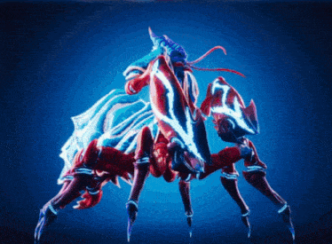 a creature with a blue light on it 's back