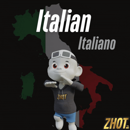 a cartoon character wearing a hoodie that says zhot