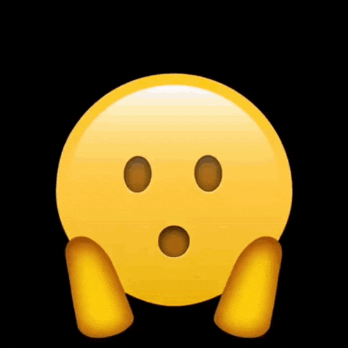 a yellow and blue screaming emoji with its mouth wide open