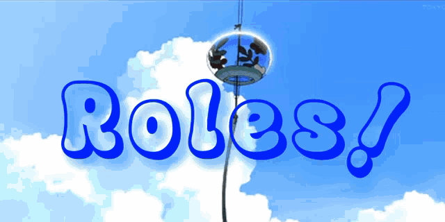 a blue sign that says roles on a blue sky