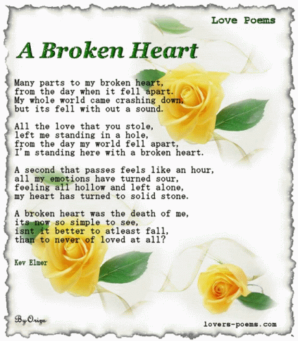 Broken Heart Poem GIF - Broken Heart Poem Yellow Rose GIFs