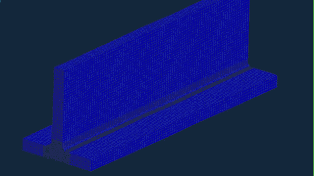 a computer generated image of a blue wall with a rainbow of colors