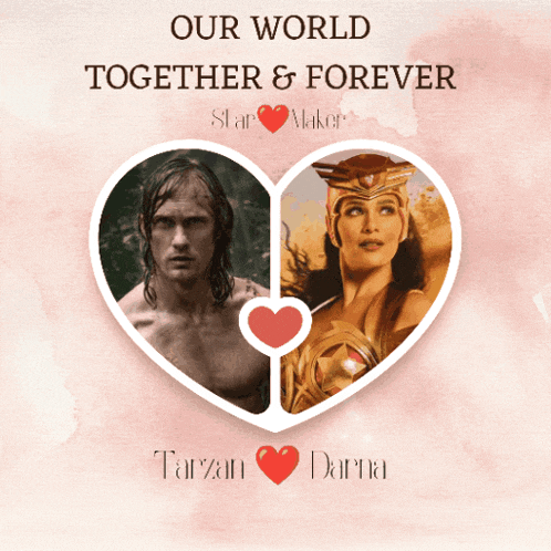a poster that says " our world together & forever " on it