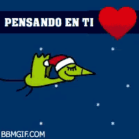 a cartoon bird wearing a santa hat is flying in the sky