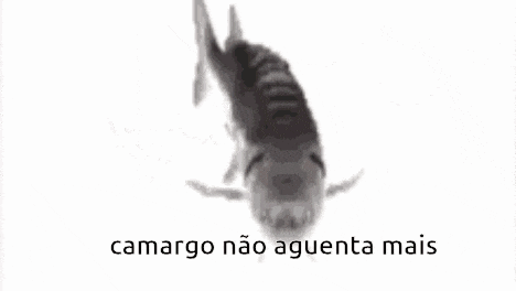 a black and white drawing of a fish with the words camargo não aguenta mais written underneath it .