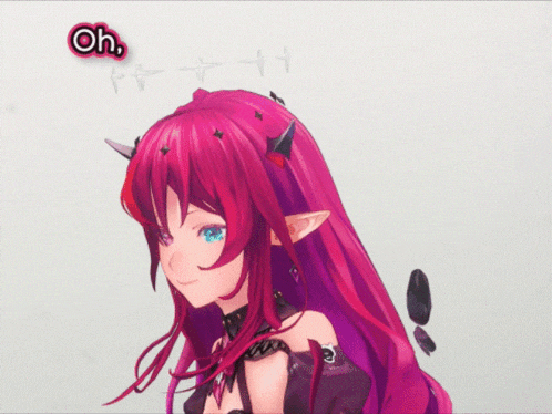 a picture of a girl with horns and the words oh thanks