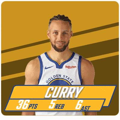 golden state warriors player stephen curry has 36 points and 5 rebs