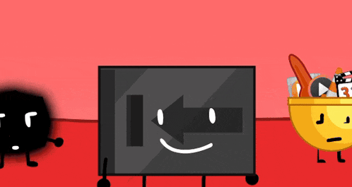 a cartoon character with a smiley face is standing next to a bowl of food
