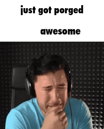 a man wearing headphones is crying and the caption says just got porged awesome