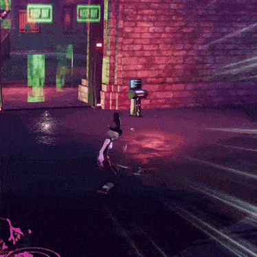 a video game scene with a keep out sign on the wall