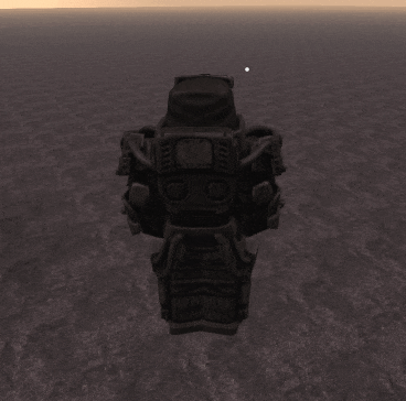 a computer generated image of a robot standing in the middle of a desert