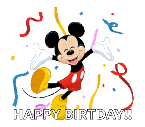 a picture of mickey mouse with the words happy birthday
