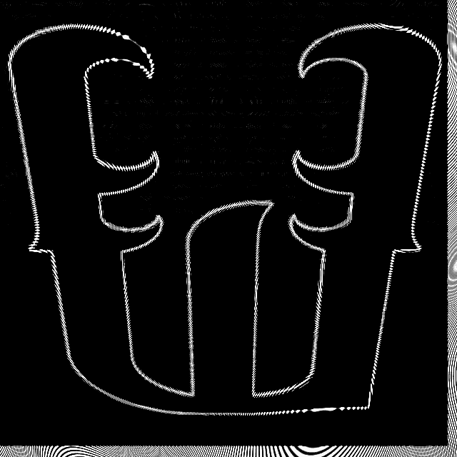 a black background with a white outline of the letter u