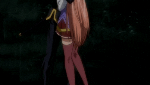 a man with purple hair is hugging a woman