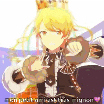 a cartoon character with a crown on his head is wearing a crown .