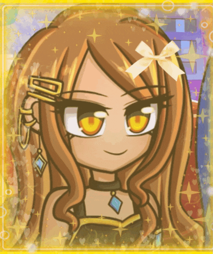 a cartoon drawing of a girl with a bow on her head