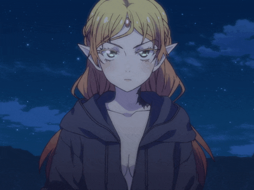 a girl with elf ears and a crown on her head