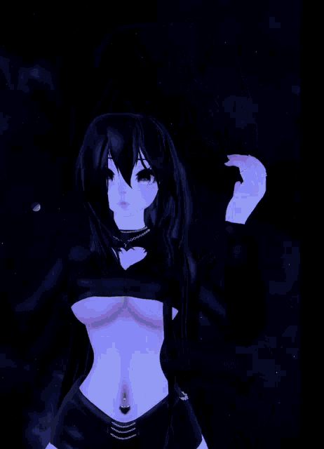 a girl with a heart shaped cut out in her chest is giving the middle finger