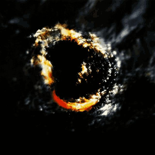 a painting of a black hole with a smiley face in the middle