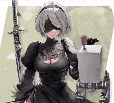 a woman in a black dress is holding a sword .