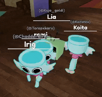 a group of cartoon characters are sitting on a wooden floor including lia