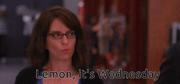 a man says lemon it 's wednesday while looking at a screen