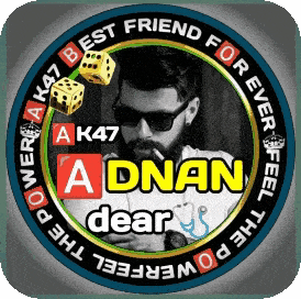 a picture of a man smoking a cigarette in a circle that says best friend forever ak47 adnan dear