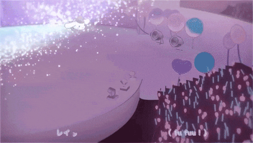a purple background with balloons and the words " fu fun " on the bottom
