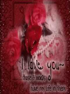 a greeting card that says i love you those 3 words have my life in them .