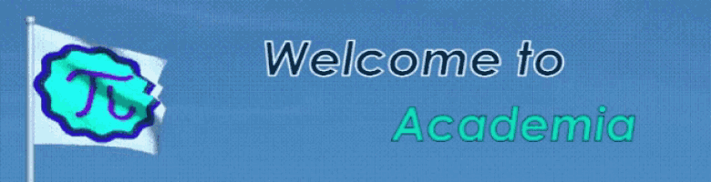 a welcome to academia sign with a flag