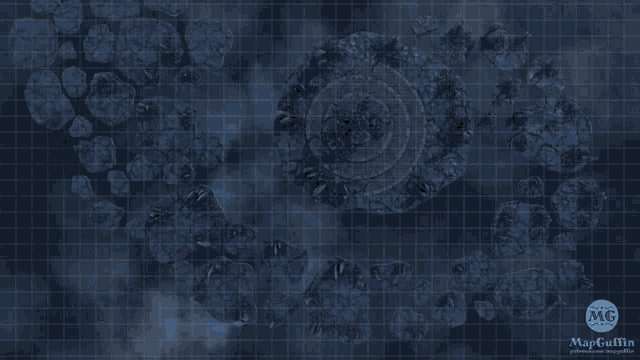 a map with a blue light coming out of the bottom
