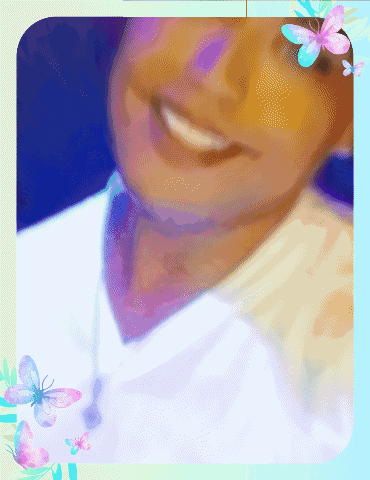 a close up of a person 's face with flowers on it