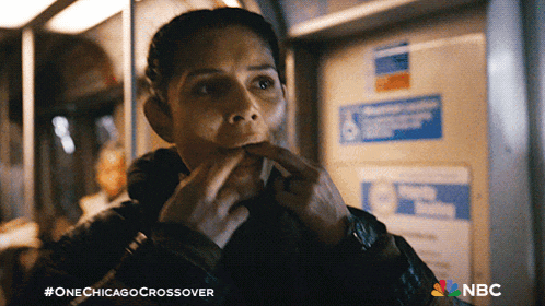a poster for one chicago crossover shows a woman on a bus
