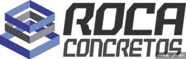 a logo for roca concretos shows a stack of boxes