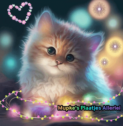 a picture of a cat with the words mupke 's plaatjes allerlei written below it