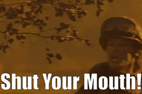 a picture of a fireman with the words shut your mouth