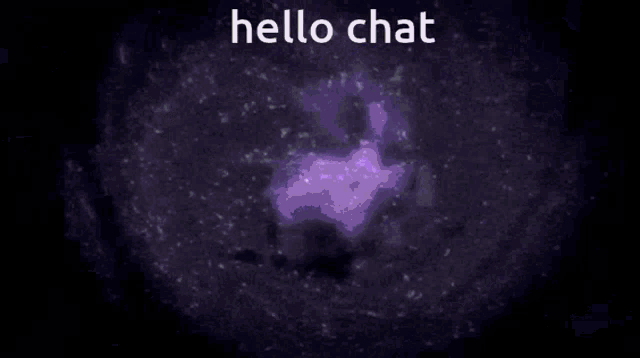 a purple background with the words `` hello chat '' written on it .