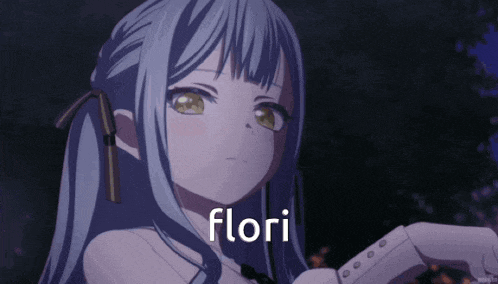 a picture of a girl with the word flori written on it