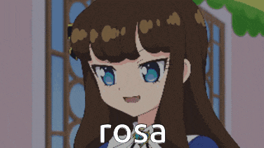 a pixel art of a girl with the word rosa on the bottom right