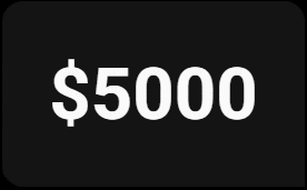 a black background with white letters that says $ 5000