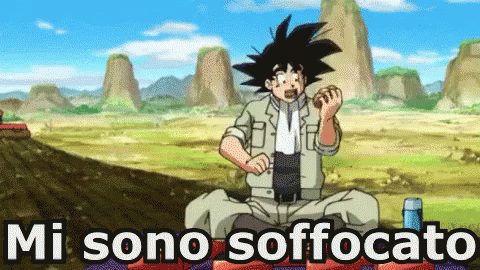 Soffocare Soffocato Andare Di Traverso Dragonball Goku Gohan GIF - Choke Choked Choke On GIFs