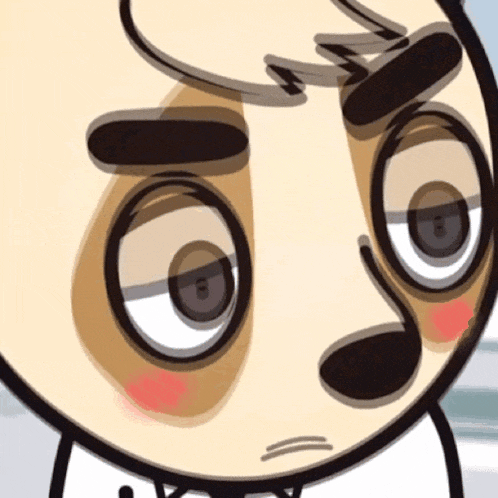 a close up of a cartoon character 's face with a very angry expression