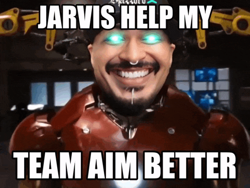 jarvis help my team aim better with a man in an iron man costume